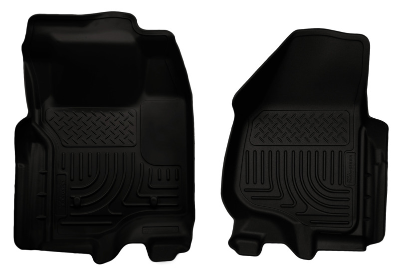 Ford Super Duty Floor Liners - Front - Husky Liners - WeatherBeater - Black - `11-`12